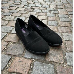 Skechers Shoes Womens 7.5 Relaxed Fit Air Cooled Memory Foam Black Suede Slip on